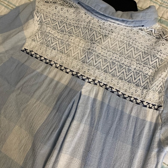 Blue/white plaid top - Picture 3 of 3